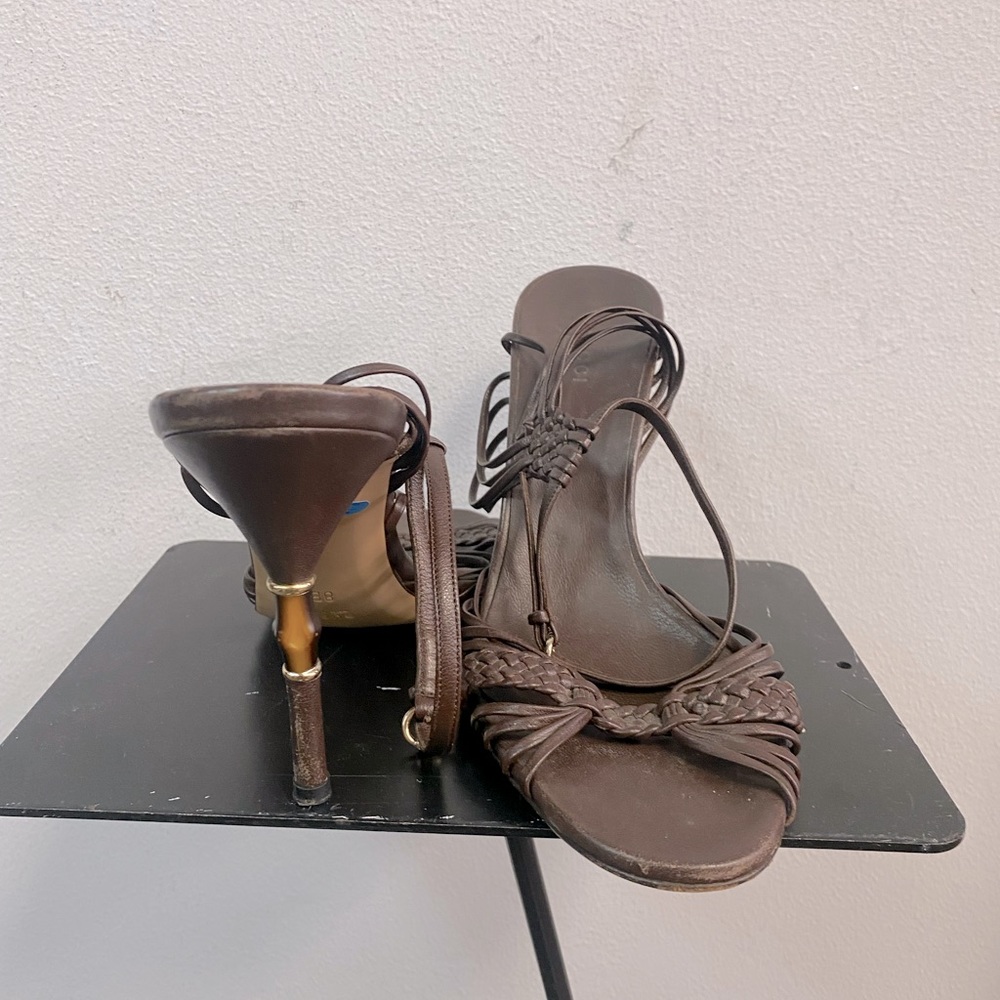 Gucci Leather Breaded bamboo Heel